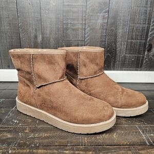 Magellan Womens Size‎ 6 Brown Slip On Cozy Faux Suede Comfort Boots Bootie